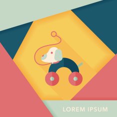 toy dog flat icon with long shadow eps 10 N12