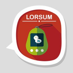 pocket pet flat icon with long shadow eps 10 N6