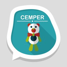 teddy bear flat icon with long shadow eps10 N11