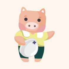 animal worker cartoon theme elements N55
