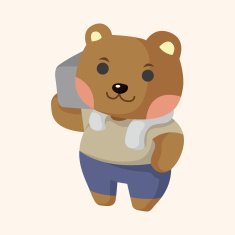 animal bear worker cartoon theme elements N33