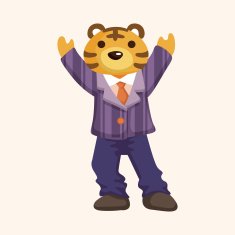 animal tiger worker cartoon theme elements N8