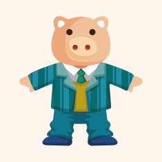 animal pig worker cartoon theme elements N20