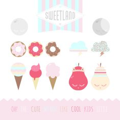 Set of cute elements