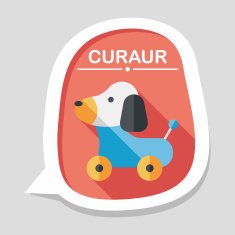 toy dog flat icon with long shadow eps 10 N14