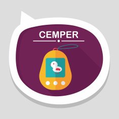 pocket pet flat icon with long shadow eps 10 N8