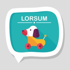 toy dog flat icon with long shadow eps 10 N15
