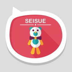 teddy bear flat icon with long shadow eps10 N12