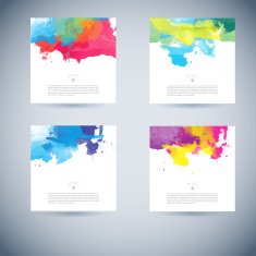 Set of vector watercolor template N8
