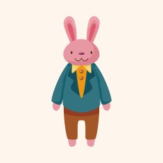 animal rabbit worker cartoon theme elements N22