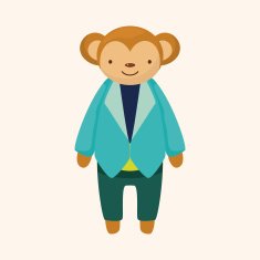 animal monkey worker cartoon theme elements N18