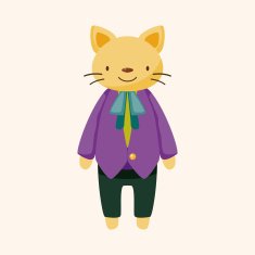 animal cat worker cartoon theme elements N25