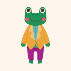 animal frog worker cartoon theme elements N8