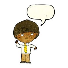 cartoon boy with idea speech bubble N2