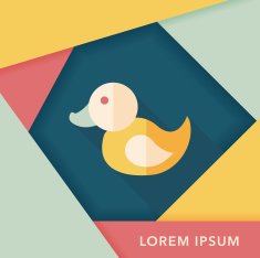Duck toy flat icon with long shadow eps 10 N20