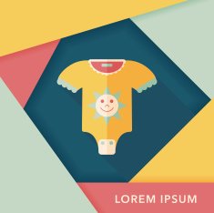 baby onesie flat icon with long shadow eps10 N16