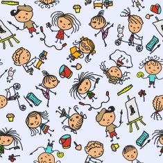 Children seamless pattern