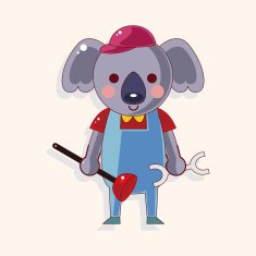 animal worker cartoon theme elements N65