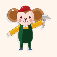 animal worker cartoon theme elements N66