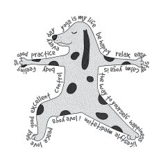 Animal yoga illustration - virabhadrasana pose