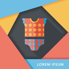 baby clothes flat icon with long shadow EPS 10 N11