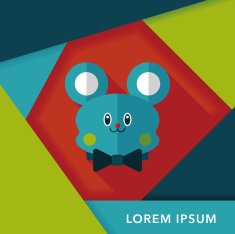 teddy bear flat icon with long shadow N22