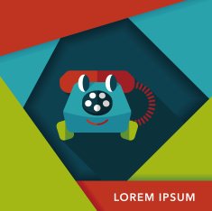 toy phone flat icon with long shadow eps10 N14