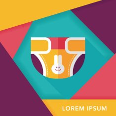 diaper flat icon with long shadow EPS 10 N15