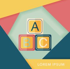 ABC blocks flat icon with long shadow EPS 10 N15