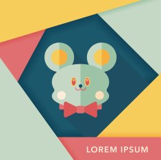teddy bear flat icon with long shadow N25