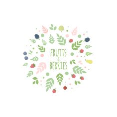 Frame with berries leaves and fruits