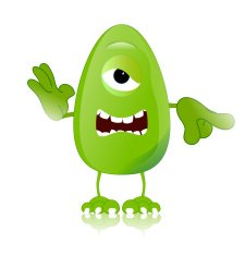 green monster character expressions funny N14
