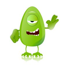green monster character expressions funny N20