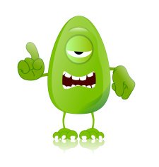 green monster character expressions funny N21