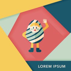 easter costume flat icon with long shadow eps10 N6