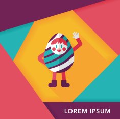 easter costume flat icon with long shadow eps10 N7