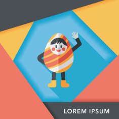 easter costume flat icon with long shadow eps10 N8