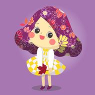 Autumn Girl Mascot great for any use Vector EPS10