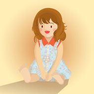 Cute Sitting girl mascot great for any use Vector EPS10