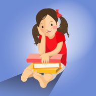 Reading girl mascot great for any use Vector EPS10