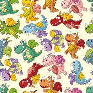 fire dragon seamless pattern