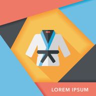 Karate suit flat icon with long shadow eps10 N10
