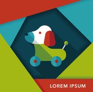 toy dog flat icon with long shadow eps 10 N16