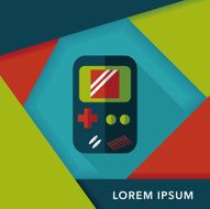 Handheld game flat icon with long shadow eps 10 N13