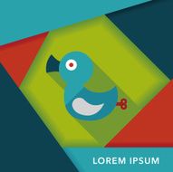Duck toy flat icon with long shadow eps 10 N21