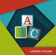 ABC blocks flat icon with long shadow eps10 N9