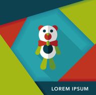 teddy bear flat icon with long shadow eps10 N17