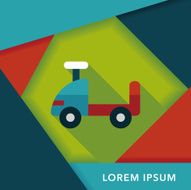 toy car flat icon with long shadow eps10 N33