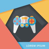 Handheld game flat icon with long shadow eps 10 N14