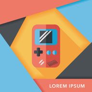 Handheld game flat icon with long shadow eps 10 N15